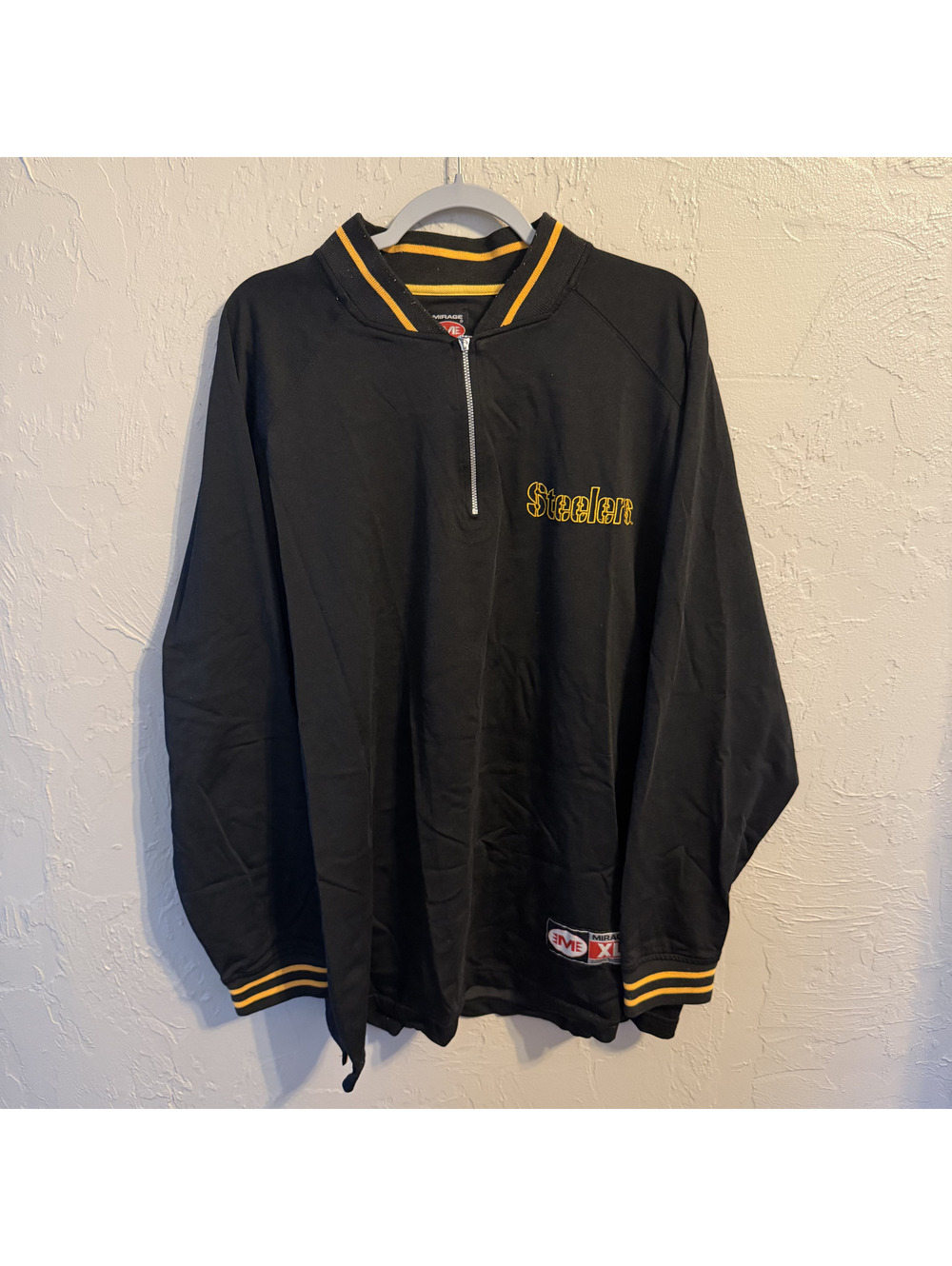 Vintage Team NFL Pittsburgh Steelers Mens XL 1/4 Zip Pullover Windbreaker Jacket